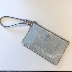 Silver glitter Coach wristlet
